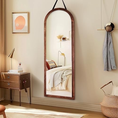 48x16in Arched Full Length Mirror Solid Wood Frame - Image 7