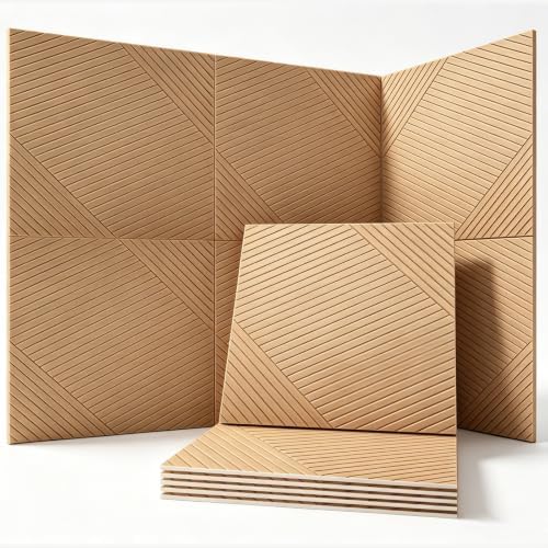 6Pack Acoustic Wall Panels, Wood Peel and Stick Wall Panels, Sound Proof Foam by Knightsacoustic