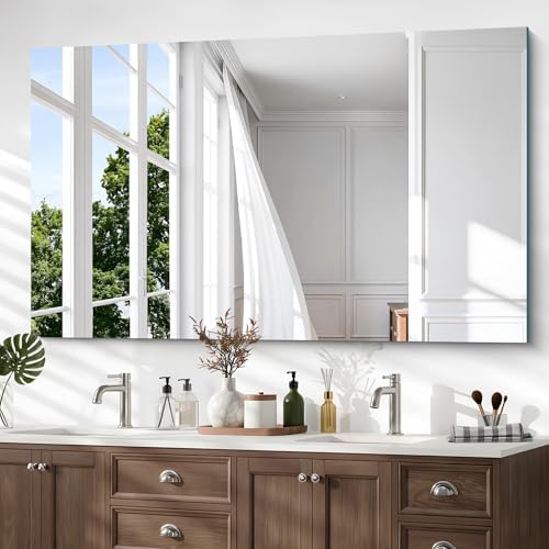 60"x36" Frameless Mirror, Frameless Bathroom Mirror - Image 2