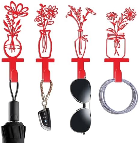 Metal Flower Wall Hooks by Unknown