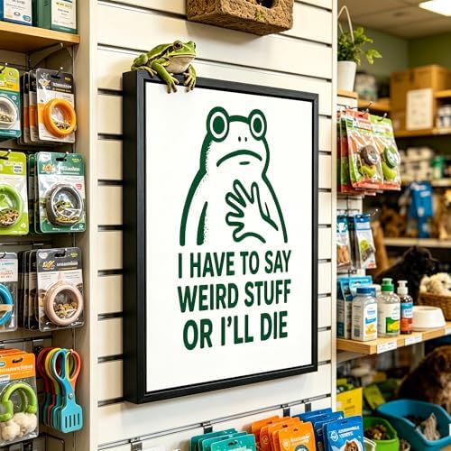 Framed Whimsical Frog Canvas Wall Art, Humor Quote Picture Wall Decor - Image 2