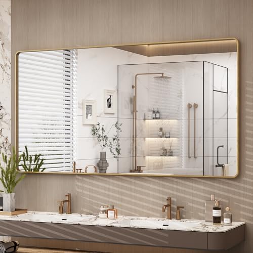 60x30 Inch Gold Bathroom Mirror by CHARMOR