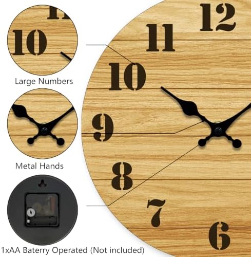 14 Inch Wall Clocks, Silent Battery Operated Analog Clock - Image 4