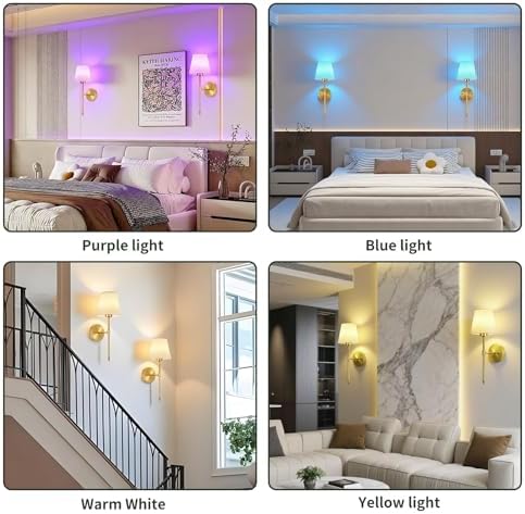 Battery Operated Wall Sconces Set of 2, Wireless Battery Wall Light - Image 7