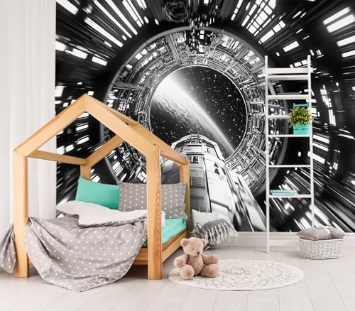 XMPMBM-Capsule Space backsplash Large Decorative Wallpaper Starship Nursery by Moredurableandtear-resistantthantraditionalwallpaperwithexcellentadhesion