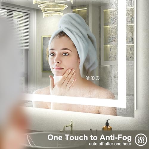 44x30 LED Bathroom Mirror with Backlit and Front Lights - Image 5