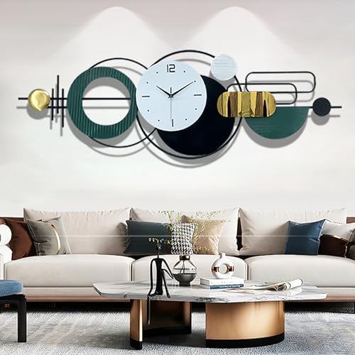 59"Oversized Wall Clock for Living Room, Large Modern Metal Wall Art - Image 6