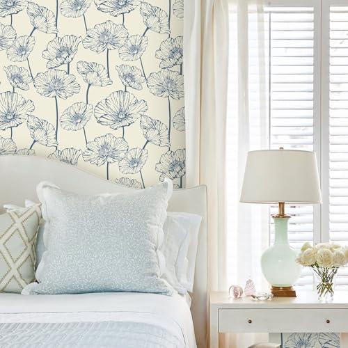 Orainege Peel and Stick Wallpaper Blue and Beige Wallpaper - Image 2