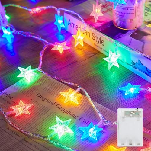 Minetom Star String Lights Battery Operated - 17 ft 50 LED Star Fairy String by Minetom