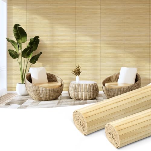 Art3d 12 x 96 in Pole Wrap Natural Bamboo Wall Panel by Art3d