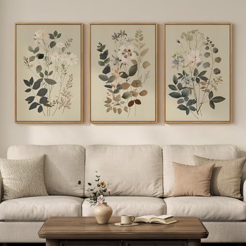 Framed Neutral Floral Botanical Wall Art by Cuspin