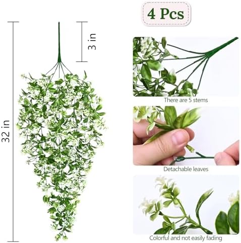 Waipfaru 4pcs Fake Hanging Plants, Faux Ivy Fake Vines Greenery - Image 5