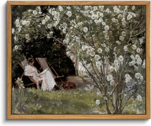 KBKBART Vintage Framed Wall Art French Country Garden Woman Prints 9x11inch by KBKBART