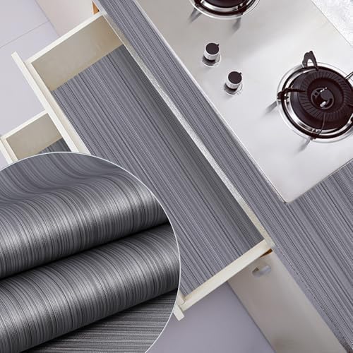 Dark Gray Grasscloth Peel and Stick Wallpaper, A Set of 15.7"x1181" Textured - Image 7