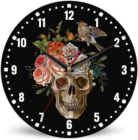 SPUNKER Halloween Wall Clocks, Gothic Skull Wall Clocks by SPUNKER