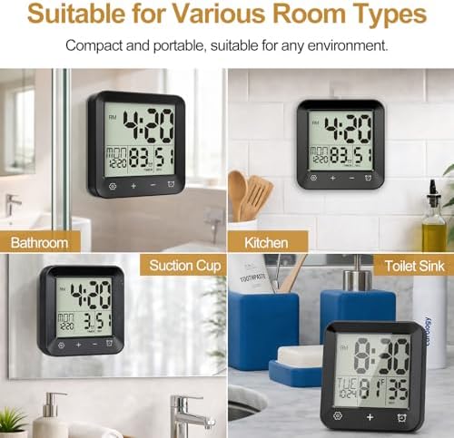 Shower Clock Waterproof, Bathroom Digital Clock - Image 6
