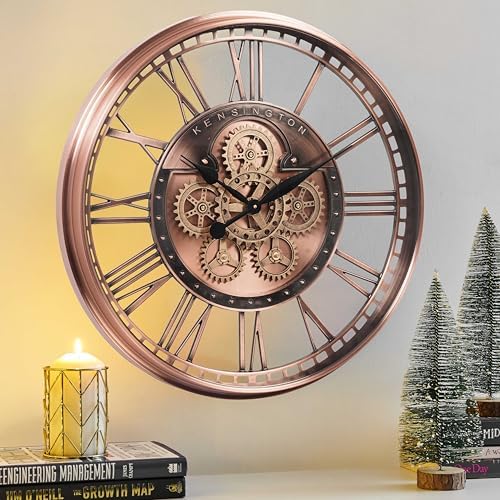 CLXEAST 28" Moving Gear Wall Clock by CLXEAST