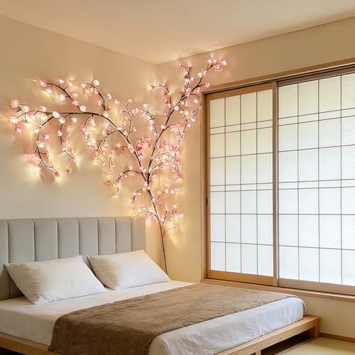 Cherry Blossom Tree Light with USB Powered 96 LED Cherry Blossom Branch Lights by Garayma