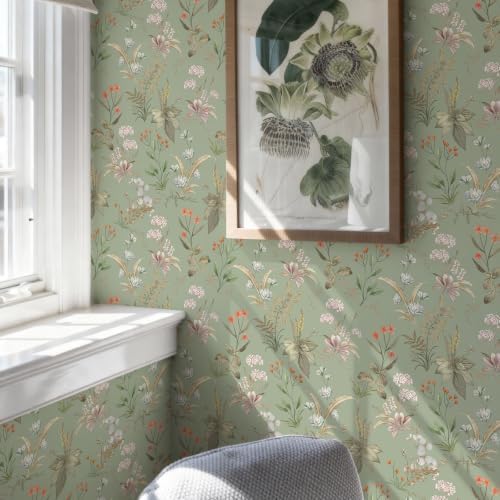 Simon&Siff Vintage Floral Peel and Stick Wallpaper 800" x 17.3" - Image 2