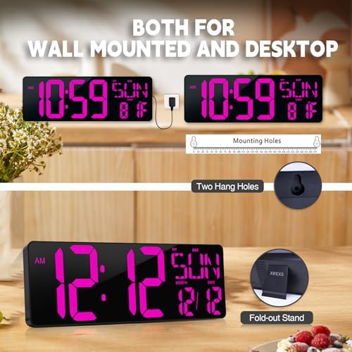 Digital Wall Clock Large Display: 16.5" LED Digital Clock - Image 6