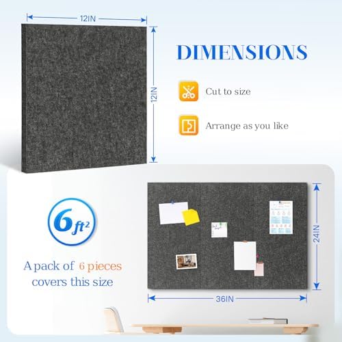 DOLLAR BOSS Felt Cork Board Tiles 48" x 36" Bulletin Board - Image 2