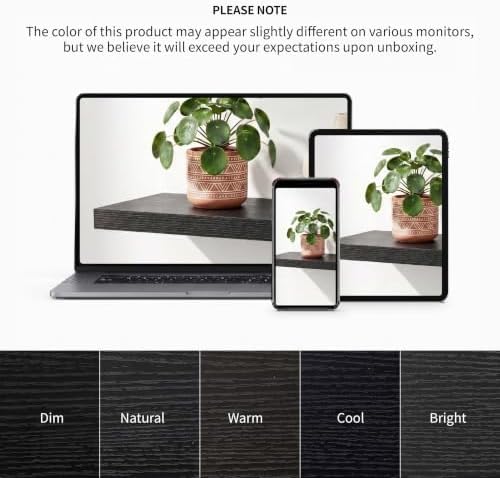 Black Modern Floating Shelves for Wall, 24 Inch Long Shelf Set of 2 - Image 6