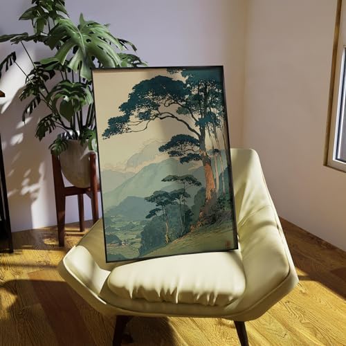 Japanese Forest Black Framed Wall Art Asian Tranquil Mountain Landscape Posters - Image 7