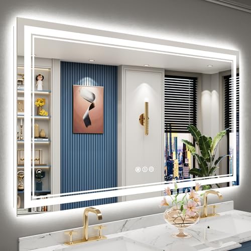 60x36 LED Bathroom Mirror, Backlit & Front Lit Lighted Mirror by Awandee