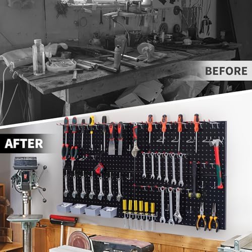 Pegboard Smith 48x24 inch Black Metal Pegboard Kit - Image 4
