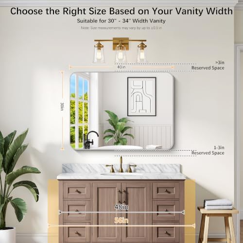 DESBING 40"x30" Bathroom Mirror - Image 3