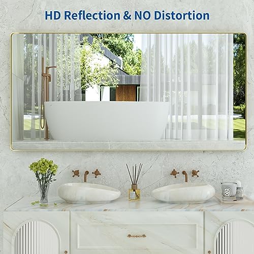 WEER Gold Bathroom Vanity Mirror 72X36 Inch - Image 2