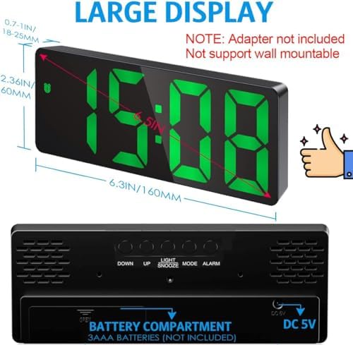 AMIR Digital Alarm Clock, Electronic Desk Clock - Image 4