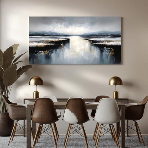 I@U Modern Landscape Wall Art Prints Abstract Black And Gold Wall Art Modern - Image 6