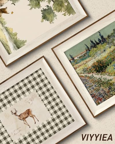 VIYYIEA Framed Warm Sika Deer Stamp Canvas Wall Art - Image 4