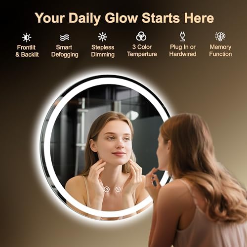 24 Inch Round LED Bathroom Mirror - Image 2