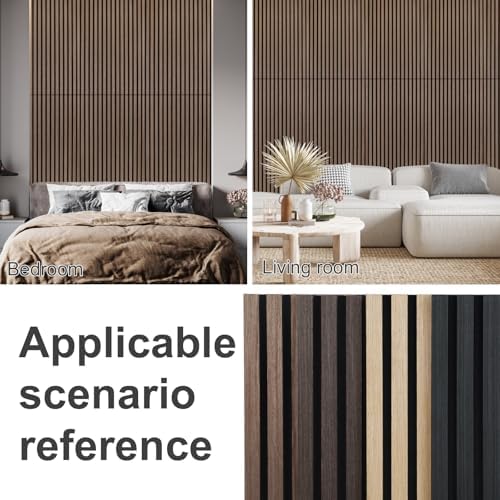 Wood Panels for Wall Acoustic Slat Wall Panels 4-Piece 47.2"×23.6" 3D Fluted - Image 6