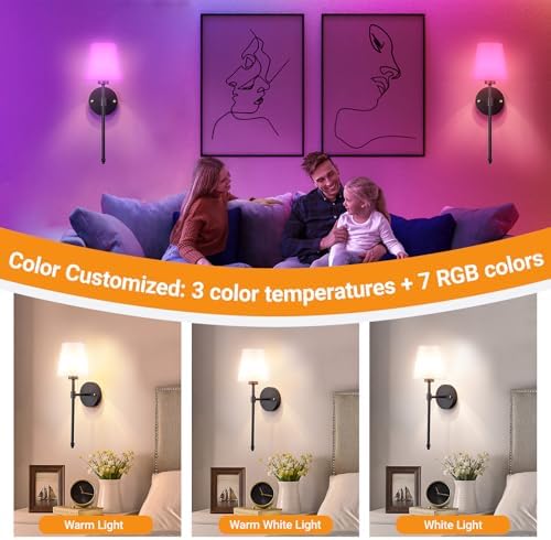 Nekhung Battery Operated Wall Sconce, Peel and Stick Sconces Set of 2 - Image 5