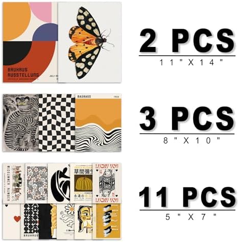 ANERZA 16 PCS Wall Art Unframed Eclectic Wall Art Decor, Modern Maximalist Wall - Image 2