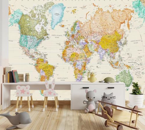 World map wall Mural Peel and Stick - Image 2
