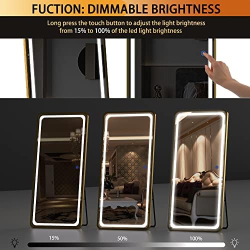 Hasipu Full Length Mirror with Lights, Full Body Dressing Standing, Hanging - Image 3