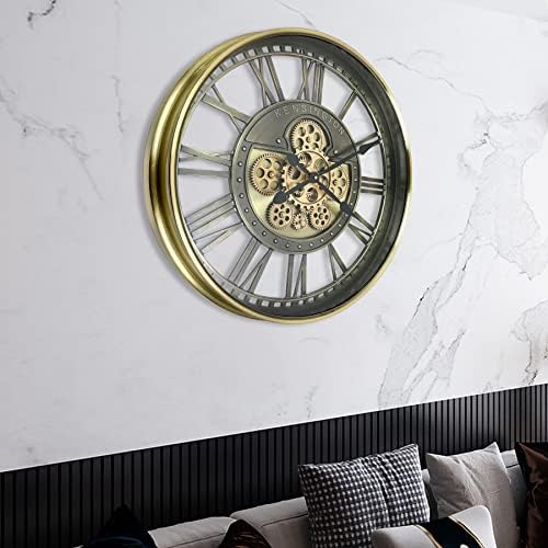 Real Moving Gears Wall Clock Large Modern Metal Clocks - Image 4