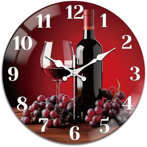 peacoblue Wine Glass Wall Clocks Battery Operated by PEACOBLUE