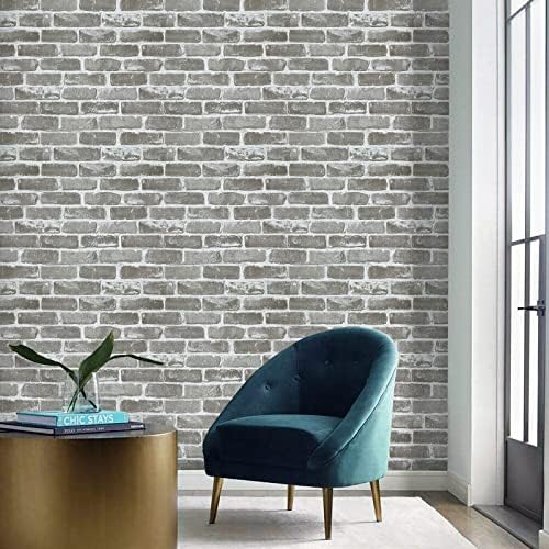 Timeet Grey Brick Wallpaper Peel and Stick Brick Wallpaper 17.7"×118.11" Self - Image 6
