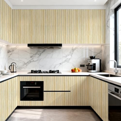 Wood Slat 3D Wall Panels Peel and Stick, 15.7 x 118 in - Image 4