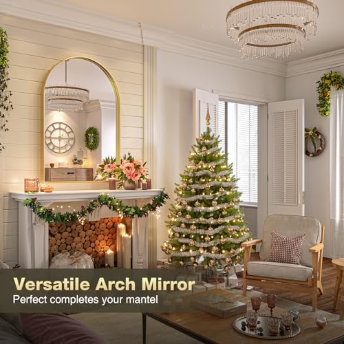 Brightify Arched Mirror, Arched Wall Mirror, 32 x 40 Inch Gold Arch Mirror - Image 4