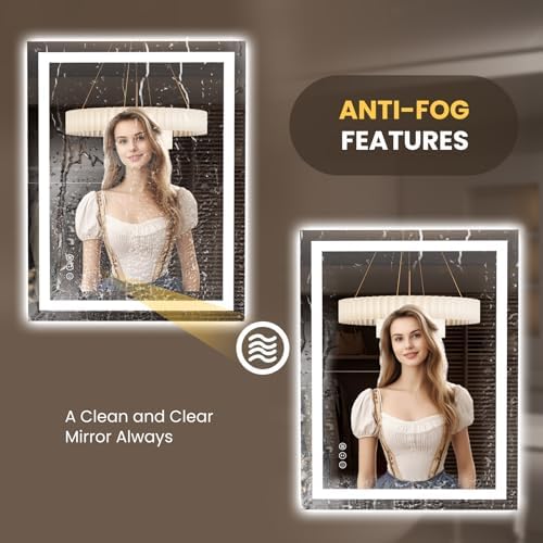 LOAAO 35.4"x29.9" LED Bathroom Mirror - Image 4