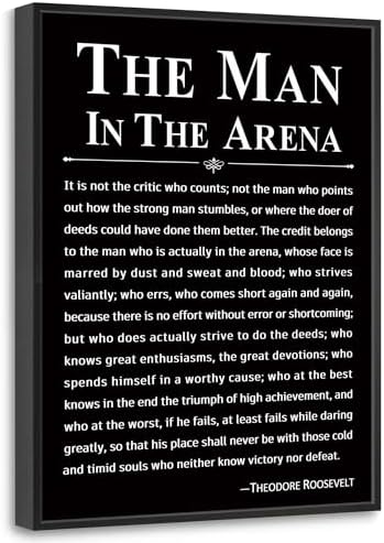 Office Wall Art Inspirational Decor The Man in the Arena Framed 12’’x16’’ by Howwii
