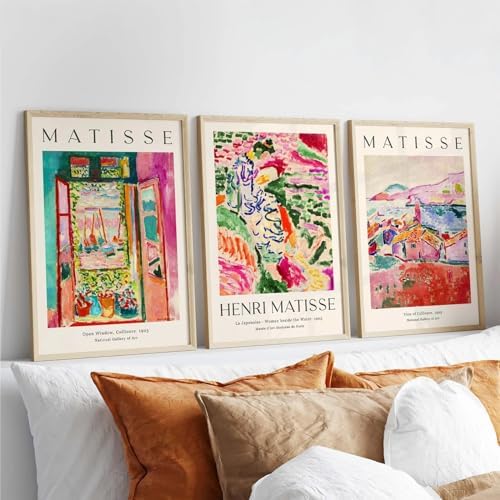 Baccone Henri Matisse Wall Art Prints Set of 3 Matisse Wall Decor Aesthetic by Baccone