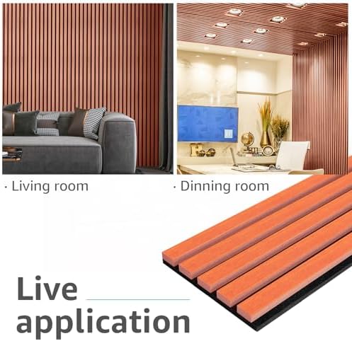 Art3d 4-Pack Fluted Acoustic Wood Slat Wall Panel, 107 x 8 Inch - Image 4