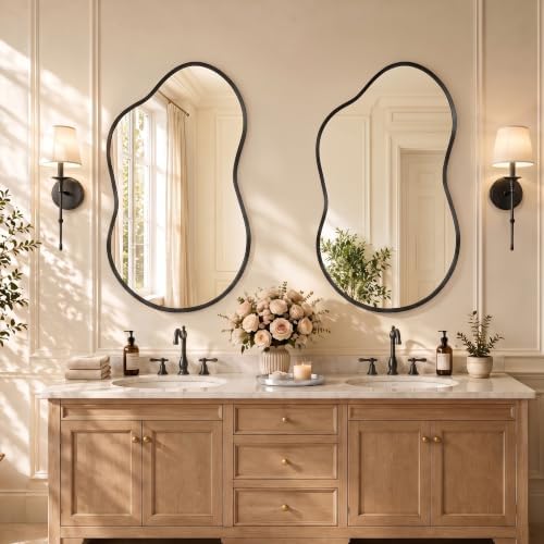 Bathroom Mirror for Over Sink-Black Home Decor Wall Mirror 20"x 36" Single - Image 2